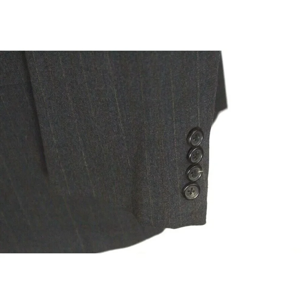 vintage charcoal Hickey Freeman flannel‎ wool blazer jacket sport suit coat 42 R